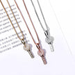 Necklace Jewelry Micro Inlaid Zircon 925 Silver Key Pendant for Men and Women