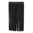 Women's Alternative Bondage Clothing Black White Leather Multiple Fringe Skirts