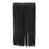 Women's Alternative Bondage Clothing Black White Leather Multiple Fringe Skirts