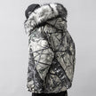 Big Fur Collar Camouflage Mountain Carving Loose Coat Cotton Jacket