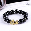 Obsidian 18K Gold Bracelet six brave words on hand and little Pearl transport gifts wholesale