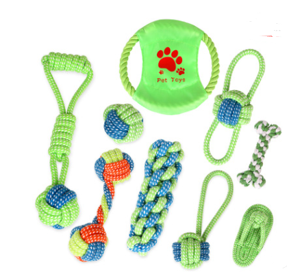 Molar supplies cotton rope toy cat and dog rope knot toy dog bite cleaning tooth toy set