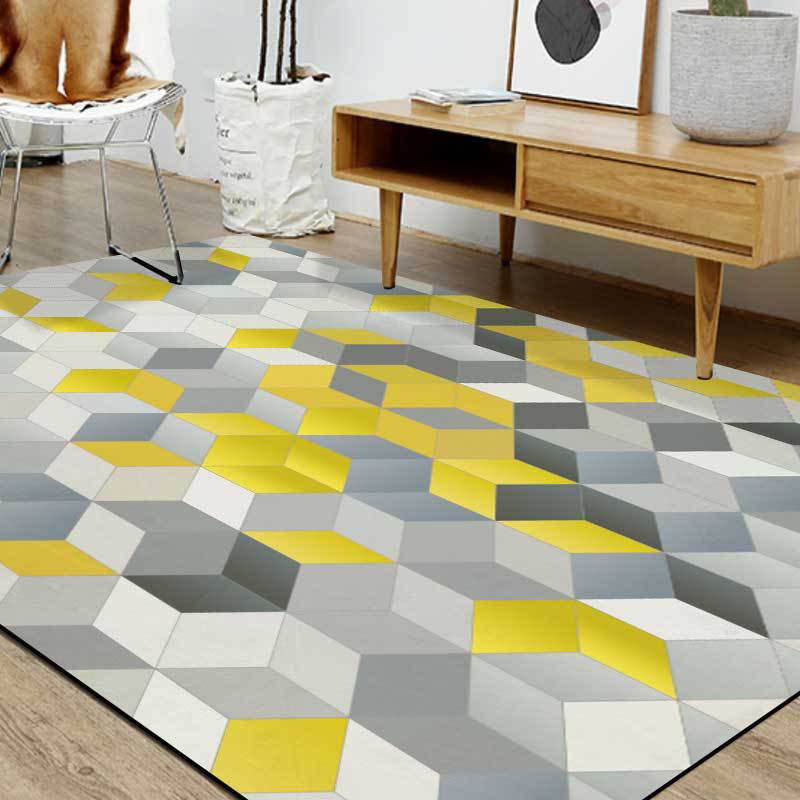 Geometric stitching carpet mat