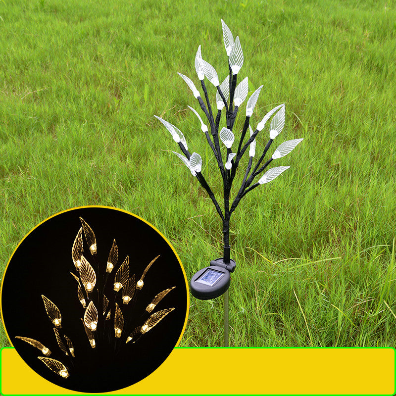 New Solar Leaf Branch Light Garden Lawn