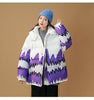 Contrast Color Wavy Gradient Hooded Cotton Coat Bread Coat Neutral Coat