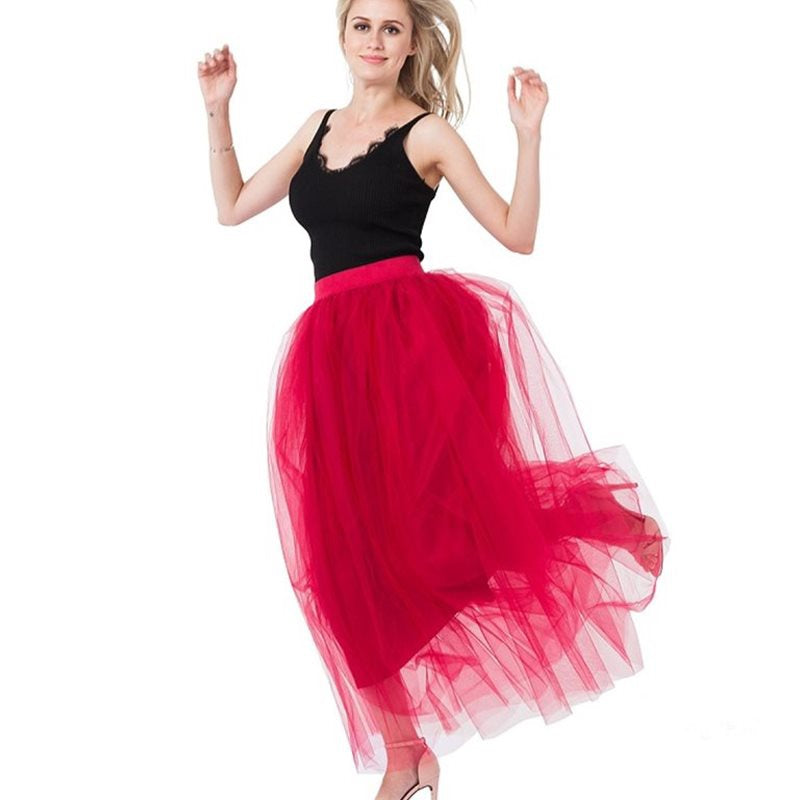 Lace Princess Tulle Long Drees Tutu Skirts For Women