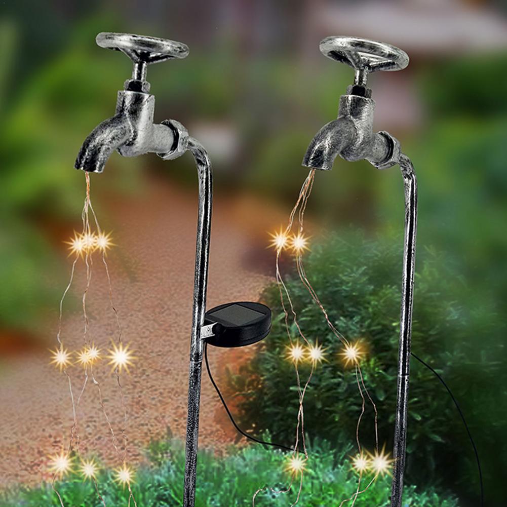 Garden Decorative Lamp Water Faucet Shape Shower Light Landscape Art Light Outdoor Yard Lawn Decoration