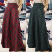 Women's High Waist Casual Loose Slimming Plaid Skirt