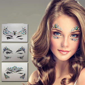 Temporary Facial Rhinestone Tattoo Stickers