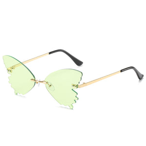 Butterfly Rimless Sunglasses Street Shooting Funny Sunglasses