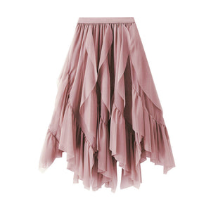 Women's Fashion Ruffles Yarn Skirt