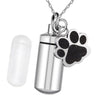 Titanium Steel Cylindrical Urn Pendant Memorial Pet Ashes Necklace Open Perfume Bottle Necklace