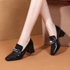 Thick Heel Square Toe Deep Mouth Single Shoes Women All-match Mid-heel Women's Shoes