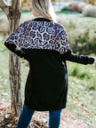 Leopard Splicing Mid-length Casual Loose Jacket