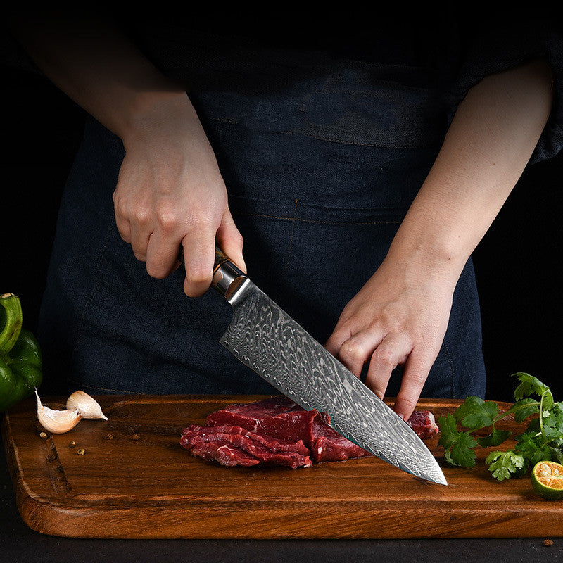 Leather Steel Chef's Household Kitchen Knife