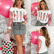 Round Neck Stitching Sequined Christmas Sweater