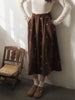 Retro Corduroy Half Skirt Embroidered Women