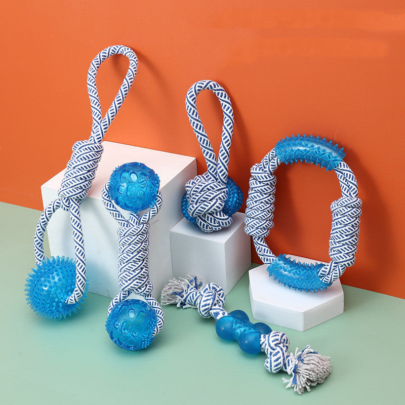 Ocean Series Cotton Rope Dog Toy TPR Pet Molar And Bite Resistant Products