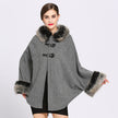 Rex rabbit fur collar double leather woolen coat women