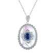 Sapphire Diamond Pendant 925 Sterling Silver Party Wedding Pendants Chain Necklace For Women Charm Jewelry