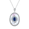 Sapphire Diamond Pendant 925 Sterling Silver Party Wedding Pendants Chain Necklace For Women Charm Jewelry