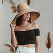 Vintage High Top Big Brim Straw Hat