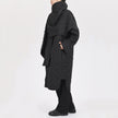 Trendy Scarf Collar Design Rhombic Quilted Loose Long Cotton Jacket Coat