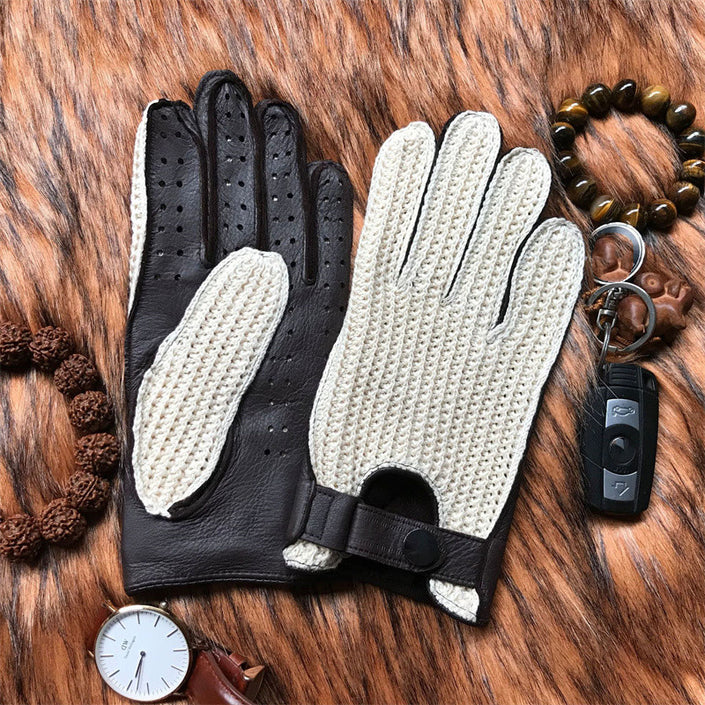 Retro Motorcycle Deerskin Gloves