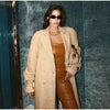 Women's Autumn Loose Cotton-padded Collar Long Woolen Coat