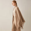 Scarf fringed cashmere shawl