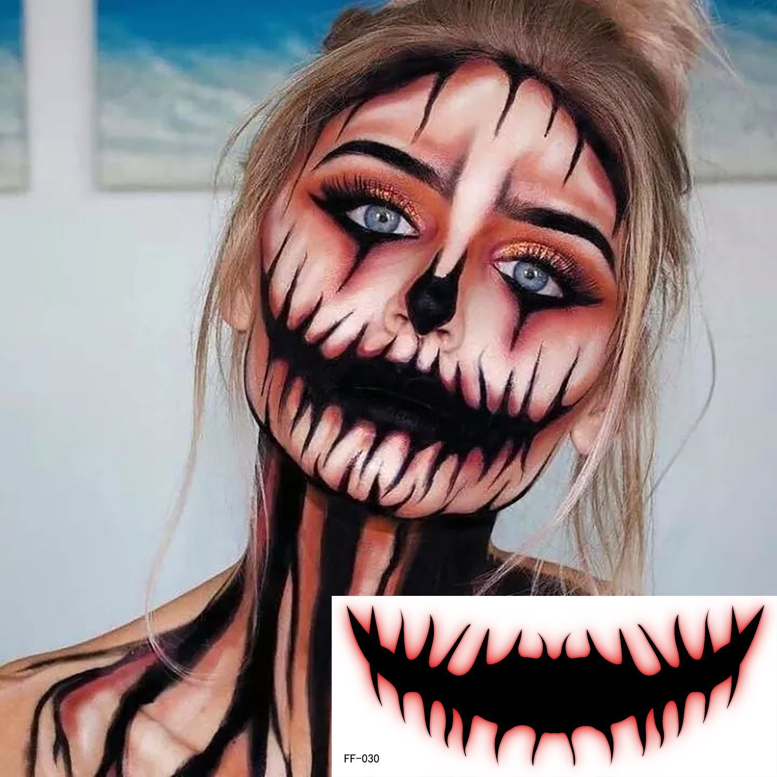 Halloween Mouth Tattoo Stickers