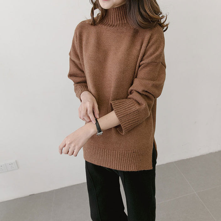 winter new maternity pregnant women sweater size loose turtleneck sweaters backing