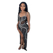 Women's Mesh Rhinestone Night Club Slip Dress