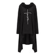 Long embroidered cloak hooded sweater