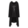 Long embroidered cloak hooded sweater