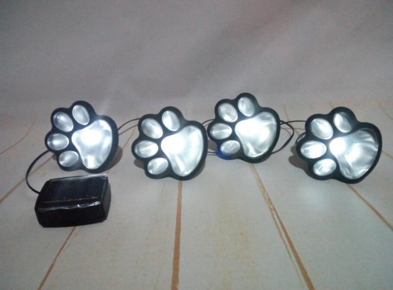 Outdoor 4 LED Solar Animal Paw Light Portable Lamp Solar Light Sensor Solar Energy Lamp Panel Camp Tent Fishing Garden Lighting