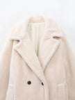 New Women's Solid Color Casual Long Lamb Wool Coat