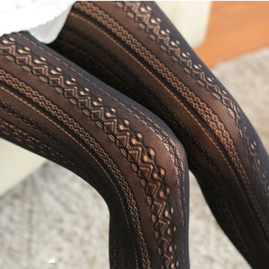 White Pantyhose Mesh Jacquard Stockings Children Pure Basic Stockings