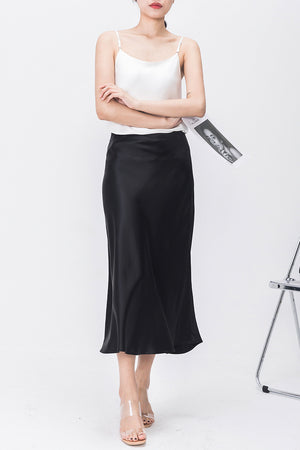 Triacetate Satin High Waist Slimming Skirt Hip-wrapped Fishtail Skirt