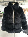 Faux fox fur coat