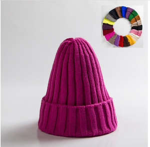 New Woolen Curly-brimmed Winter Warm Knitting Pointed Hats