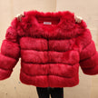 Slim short faux fox fur coat