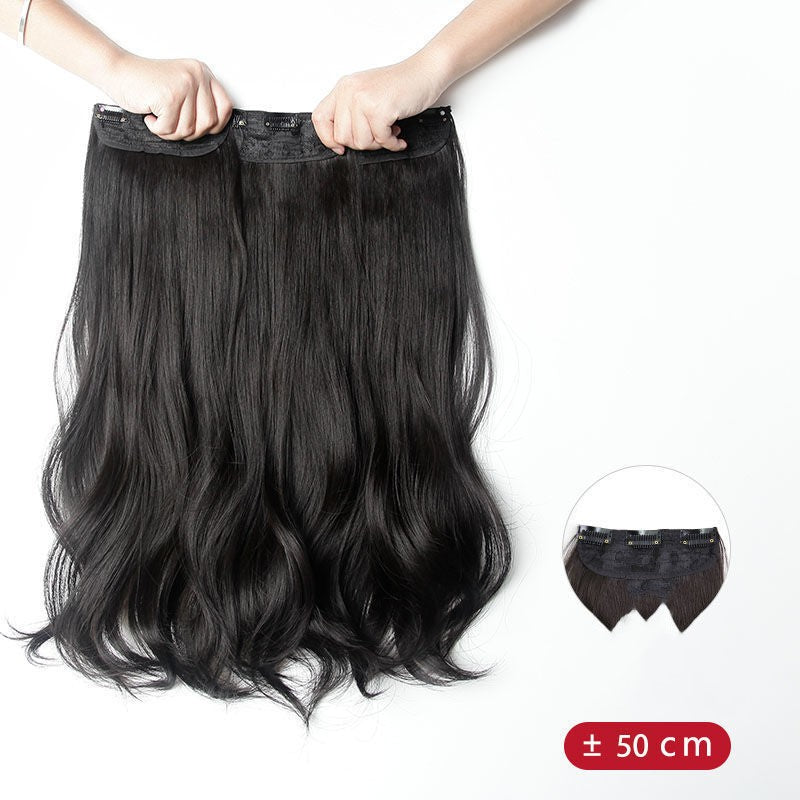 Long Hair Summer Hair Pack One-piece Invisible Hair Extension Big Wave Curly Hair Wig Set