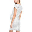 Nursing Clothes Polka Dot Print Short Sleeve V Neck Maternity Dress