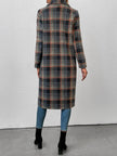 Women's Trendy Double Breasted Plaid Wool Coat