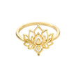 Women's Stainless Steel Rings Vintage Golden Lotus Rings