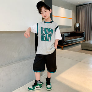 Children's Clothing Boys Summer Short-sleeved Suit