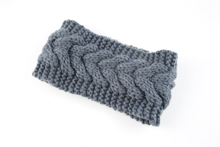 Twist Knitted Wool Headband With Ear Protection Headgear