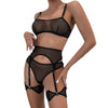 Women's Underwear Mesh See-through High Elastic Comfortable 4-piece Set