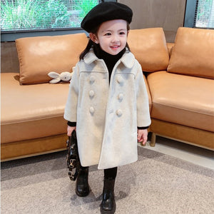 Cotton Padded Double-breasted Woolen Coat